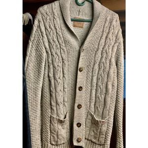 Canadiana cable knit cardigan.